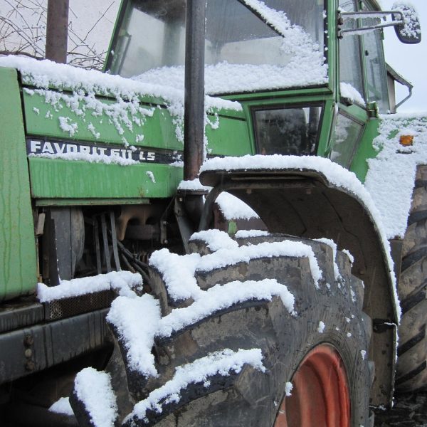 Tractor in snow
